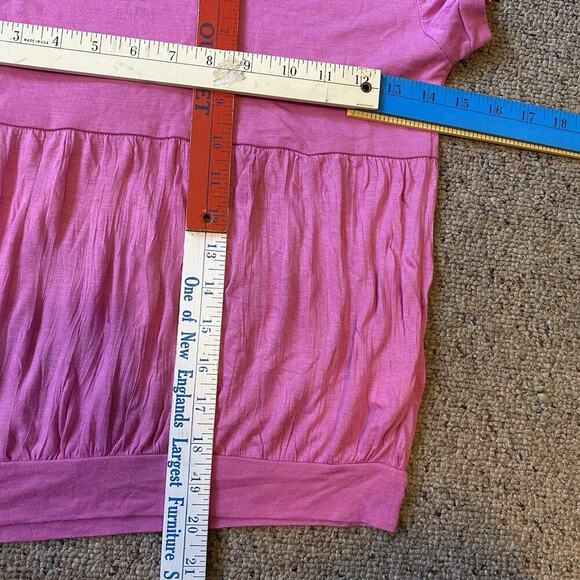 Y2K Gap Women XS Blouse Top Square Neck Pink Soft Jersey Knit Preppy Academia - Picture 2 of 7